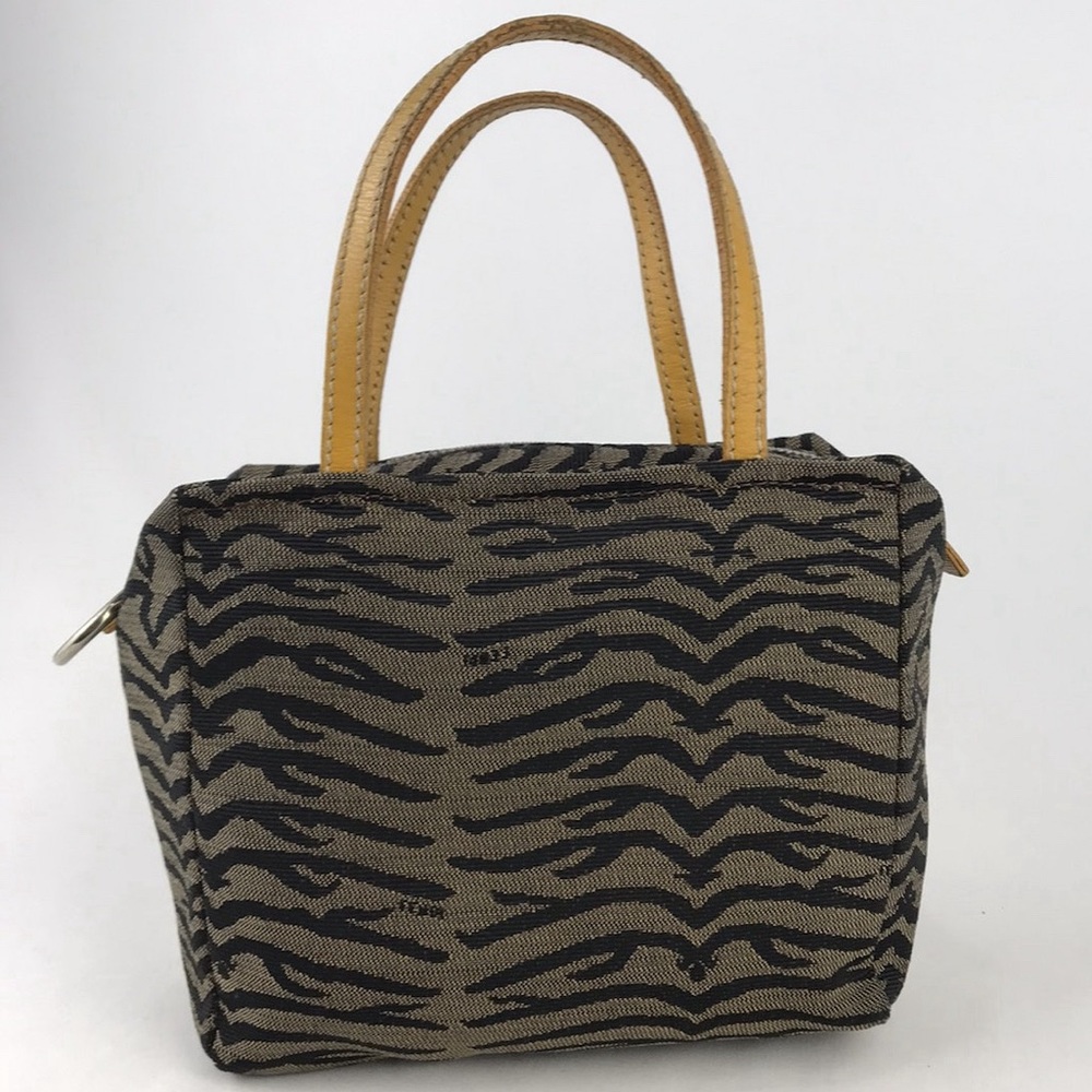 🔴SOLD Authentic Fendi Mini Hand carry Tiger Pattern bag Purse